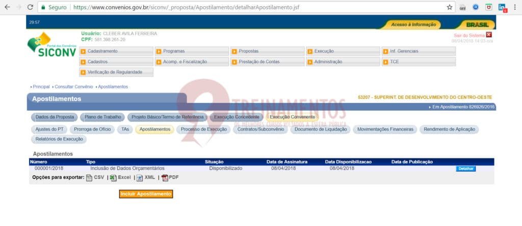 Manual de apostilamento do siconv 8